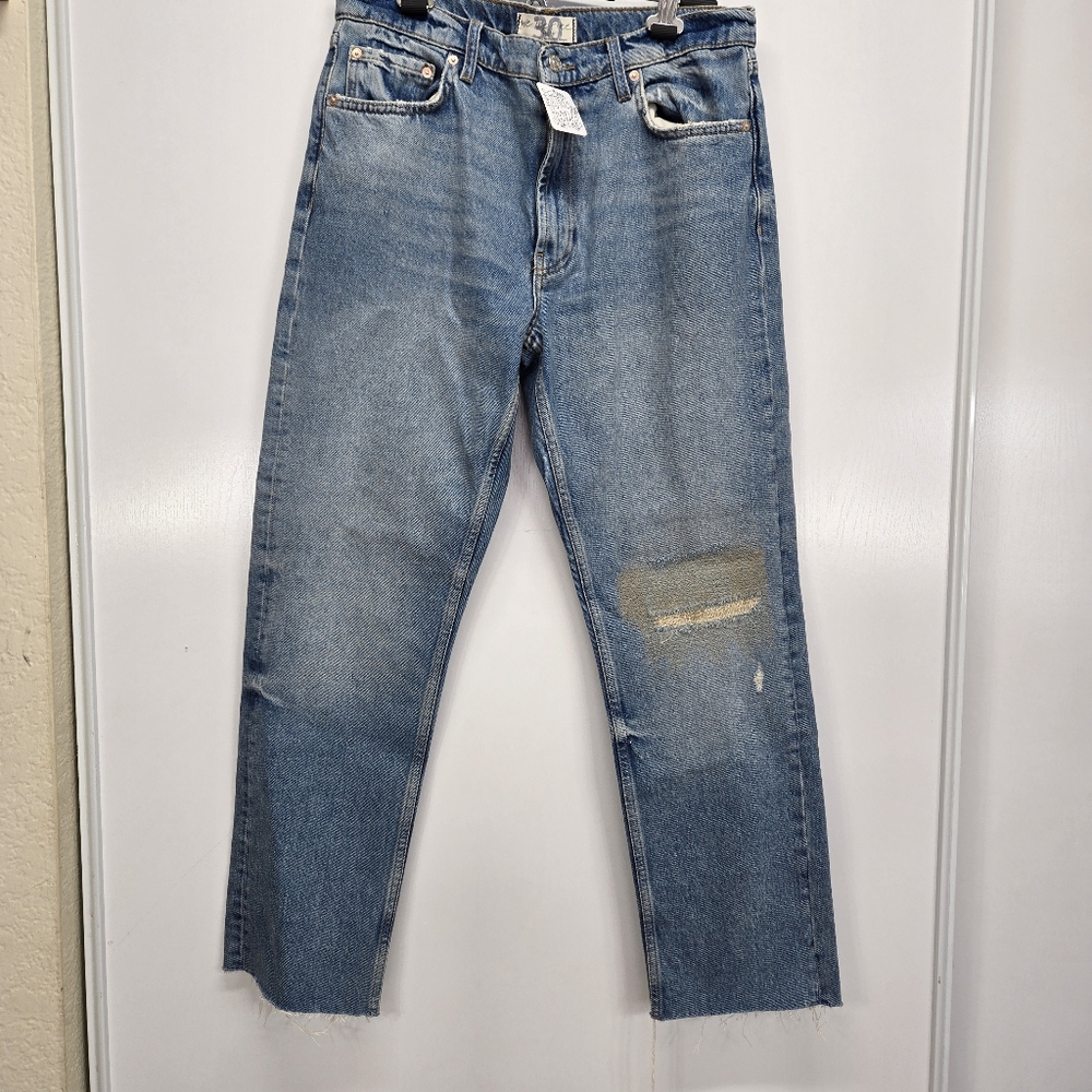 FREE PEOPLE We The Free Vixen Cigarette Denim Jeans Vintage Indigo 30 NWT rare